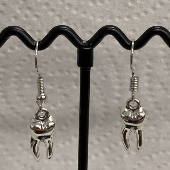 Tooth Earring, Tooth Fairy, Dentist Earring, Dental Hygienist Earrings, Teeth - Picture 6 of 7